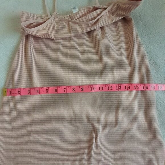 GAP Body Women's Small Vintage Y2K Pink White Stripe Spaghetti Strap Cami Dress - Picture 15 of 16